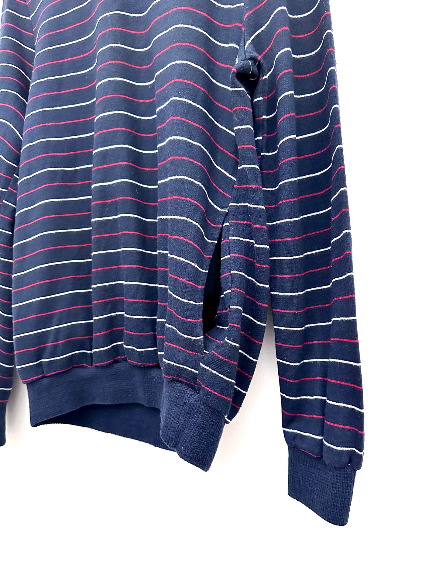 Adidas Ventex Sweatshirt — Made in France — Navy Red/White Striped — 80s (M/L)