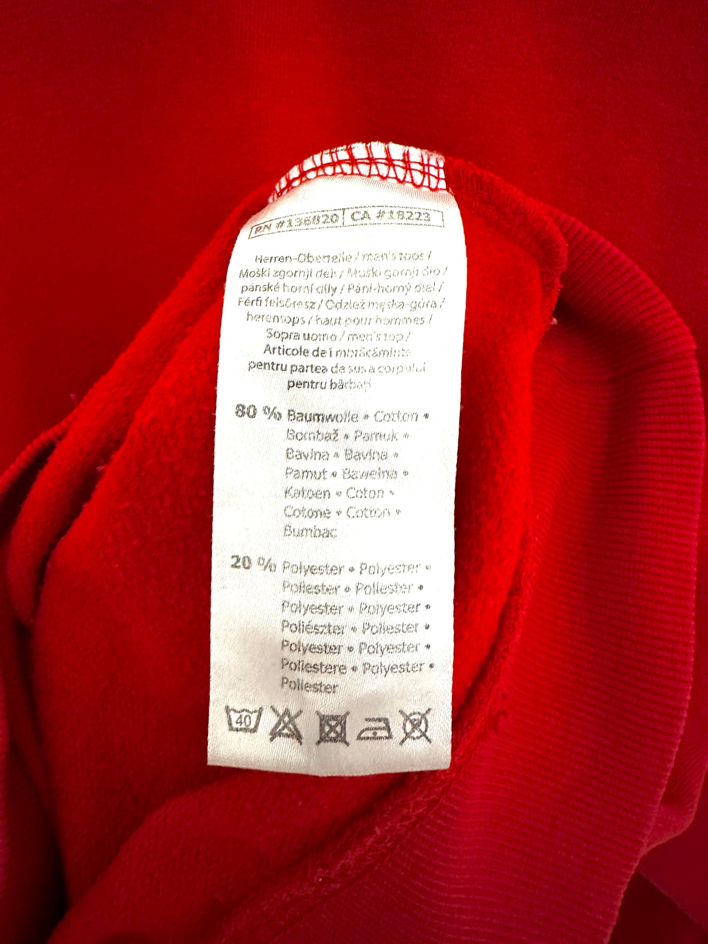 Kappa Big Sleeve Logo Print Sweatshirt — Red — Large (00s)