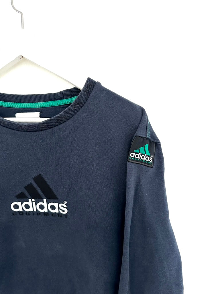 Adidas EQT Spellout Sweatshirt — Navy Blue — 10s (S)