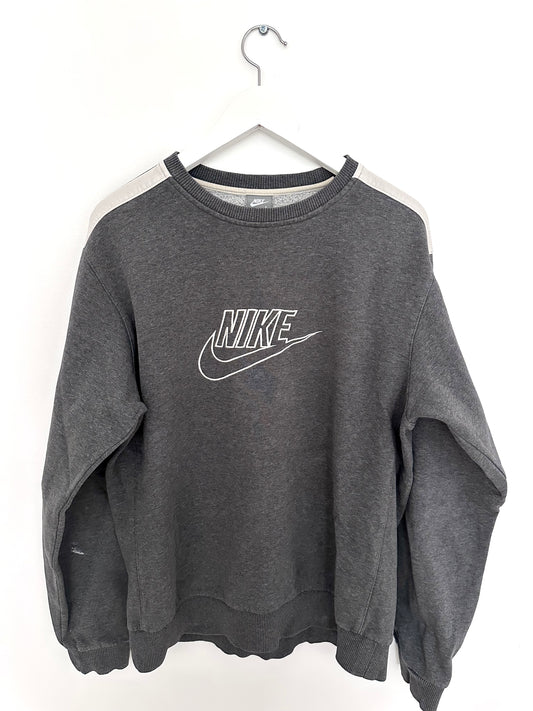 Nike Center Swoosh Spellout Sweatshirt — 00s — Grey (L)