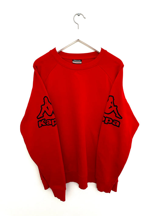 Kappa Big Sleeve Logo Print Sweatshirt — Red — Large (00s)