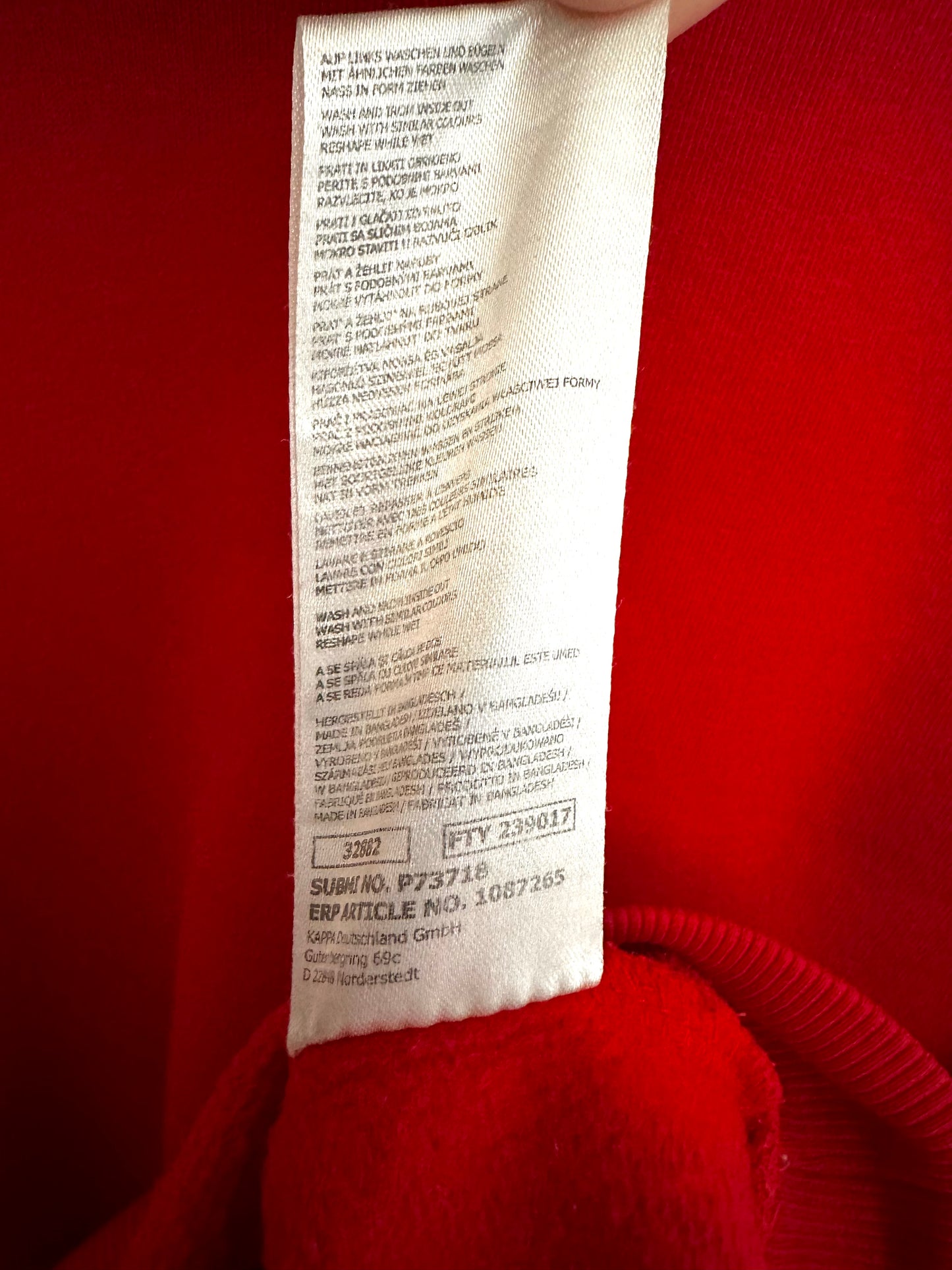 Kappa Big Sleeve Logo Print Sweatshirt — Red — Large (00s)