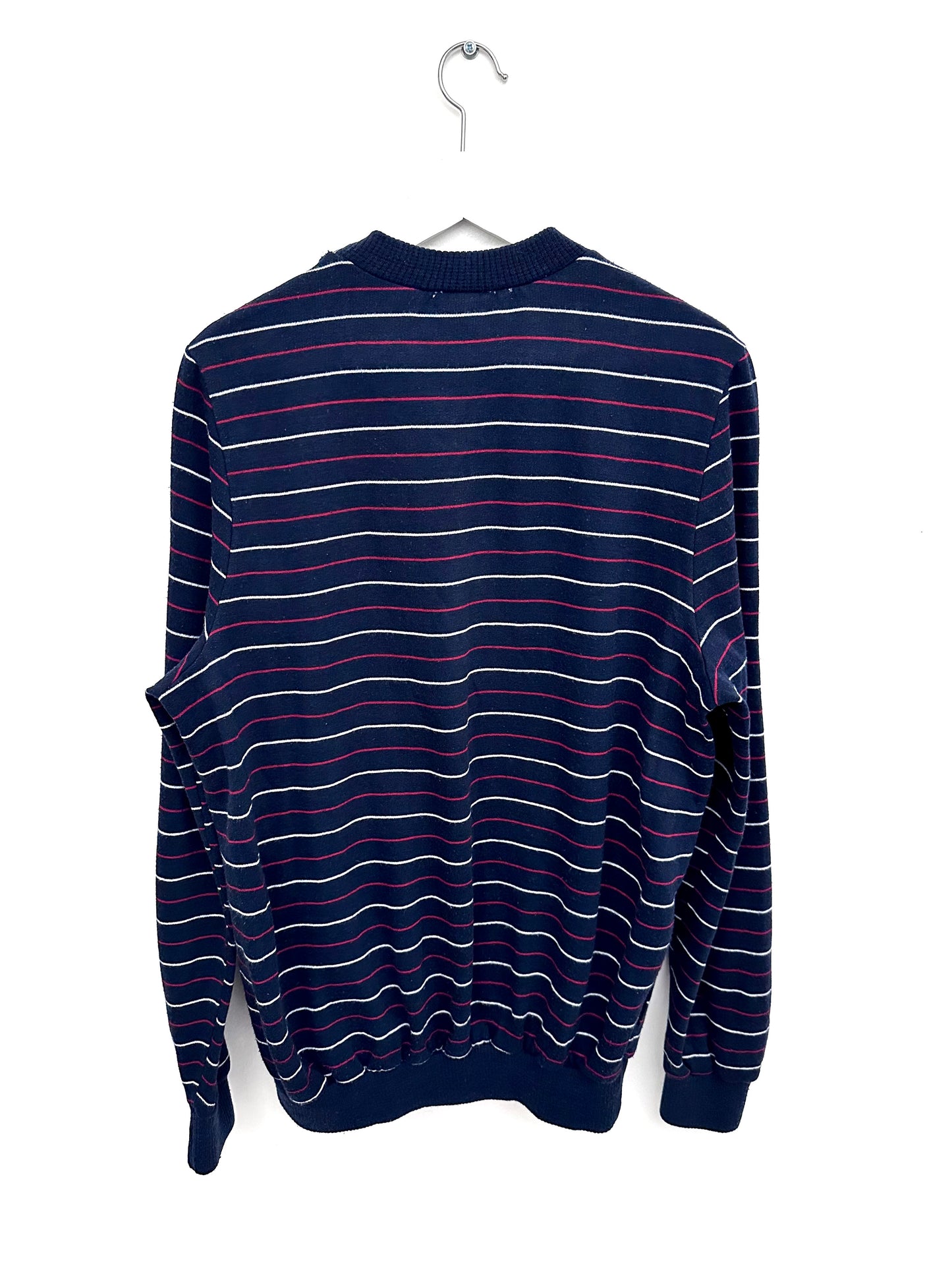 Adidas Ventex Sweatshirt — Made in France — Navy Red/White Striped — 80s (M/L)