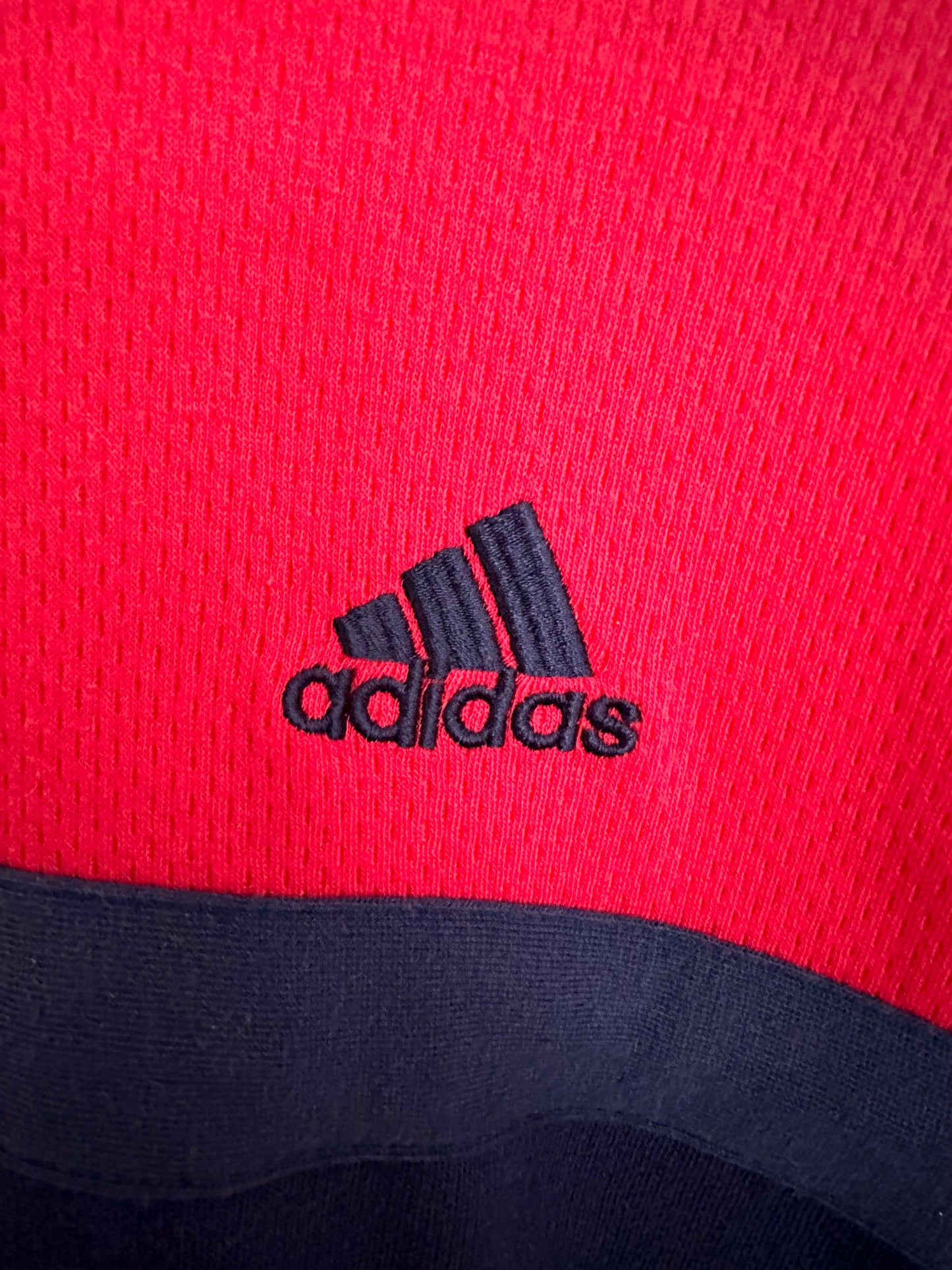 Adidas Colorblock Sweatshirt — 90s — Red/Navy (M)