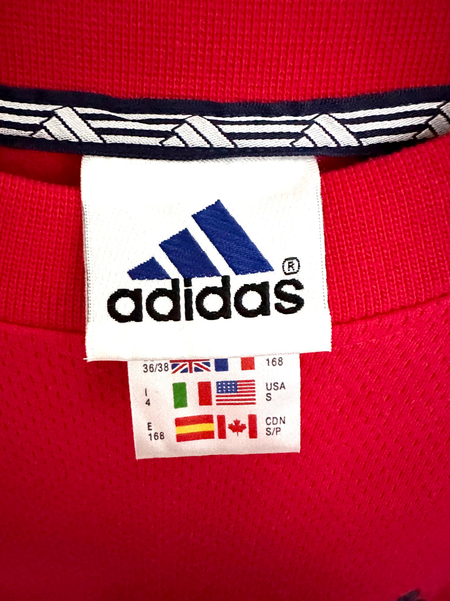 Adidas Colorblock Sweatshirt — 90s — Red/Navy (M)