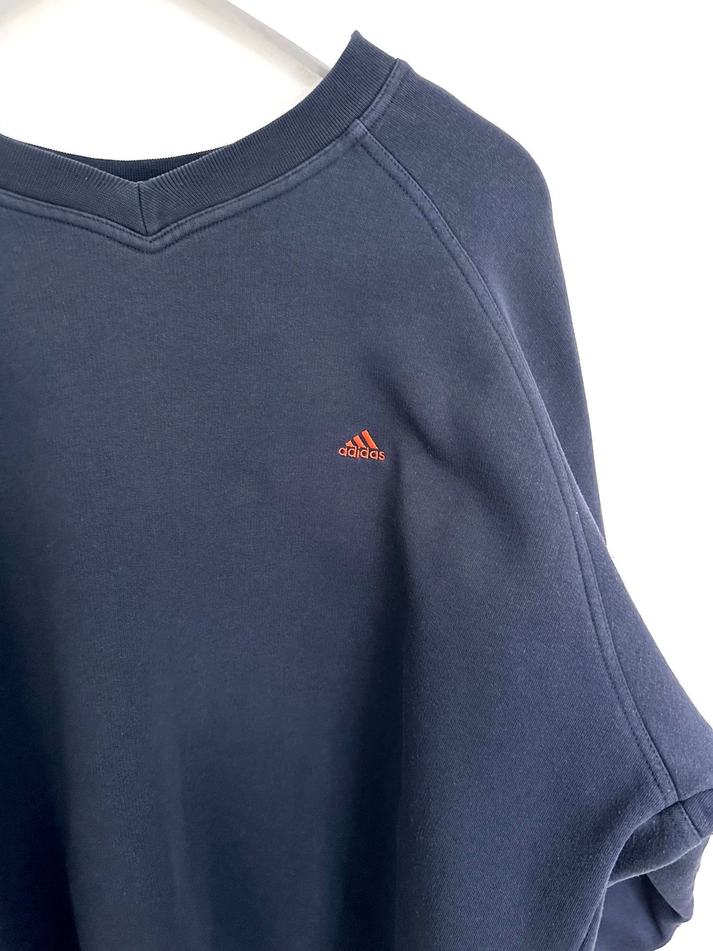 Adidas Small Logo Drawstring Hem Sweatshirt — 00s — Navy (L)