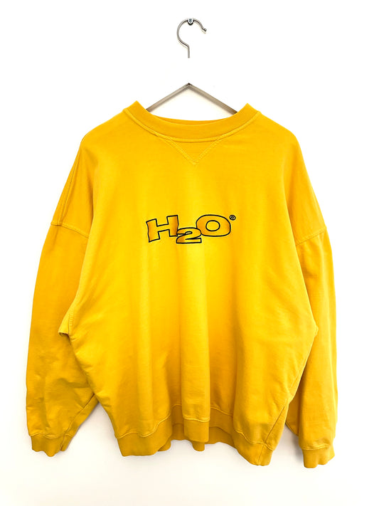 H2O Big Spellout Logo Sweatshirt — Yellow — 80s (XL)